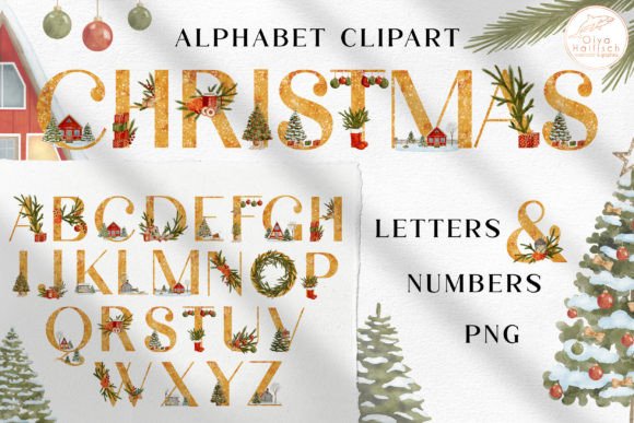 Christmas Alphabet Watercolor Clipart & Illustrations Review