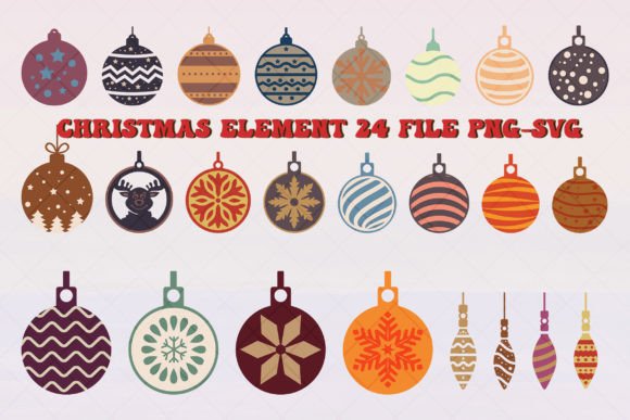 Christmas Bauble Element Design Svg: Festive Illustrations