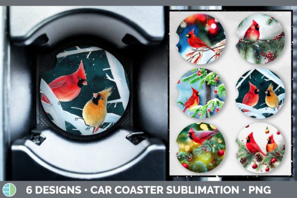 Christmas Cardinals Car Coaster Sublim: Illustrations Review