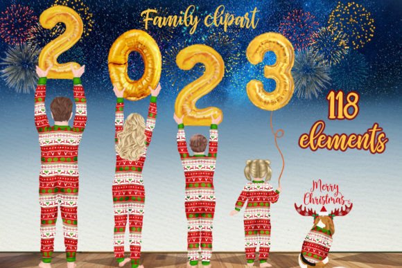 Christmas Family Clipart: Festive Illustrations