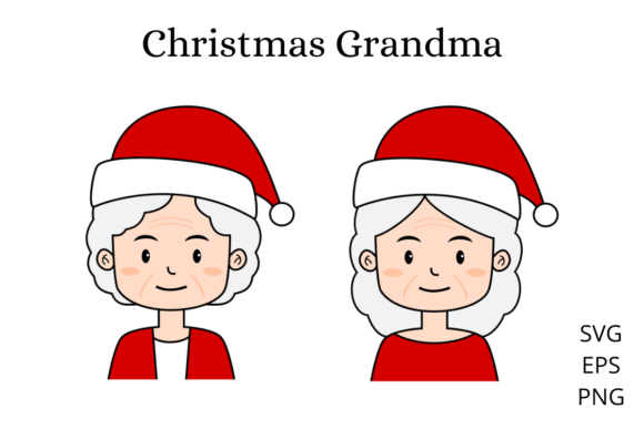 Christmas Grandmother Portrait: Festive Illustrations