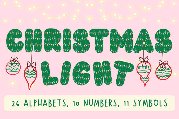 Christmas Light Alphabet Letter: Festive Illustrations