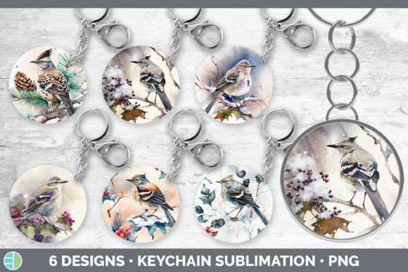 Christmas Mockingbird Keychain Bundle Illustrations