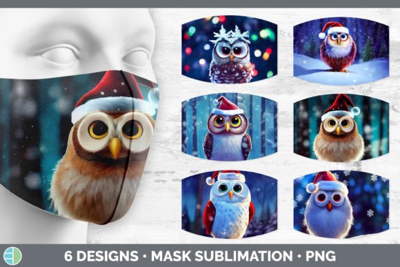 Christmas Owl Mask: Festive Illustrations for Crafts