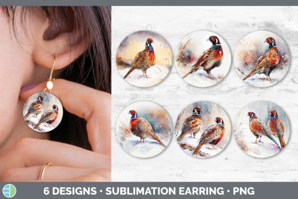 Christmas Pheasant Earring: Festive Illustrations