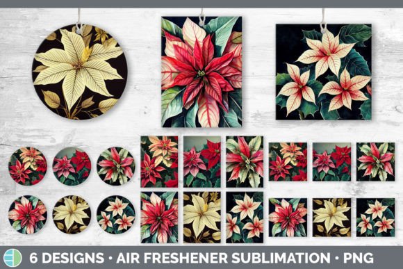 Christmas Poinsettia Air Freshener Sub Illustrations