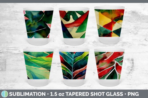 Christmas Shot Glass Sublimation Shot Illustrations