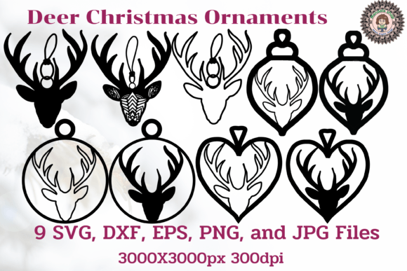 Deer Christmas Ornaments: Premium Illustrations