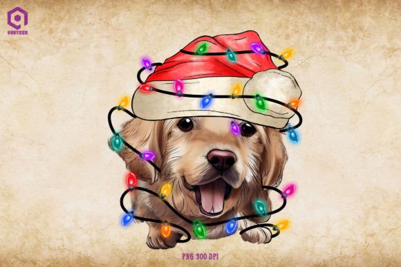Golden Retriever Christmas Tree Lights Illustrations Review
