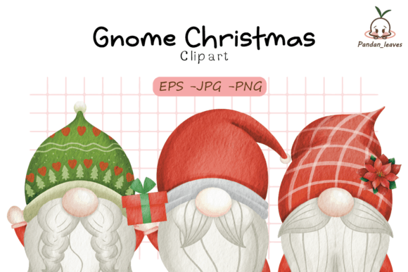 Merry Christmas Gnome Clipart Set1: Festive Illustrations