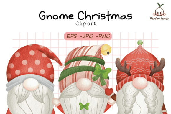Merry Christmas Gnome Clipart Set2: Festive Illustrations