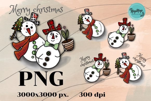 Merry Christmas Snowman's Set: Festive Illustrations