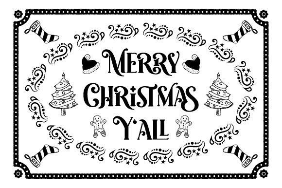 Merry Christmas Y all Doormat: Fresh Illustrations