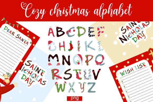 Review: Christmas Alphabet PNG. Saint Nicholas Illustrations
