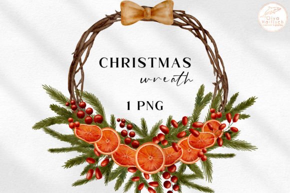 Review: Christmas Wreath Frame Watercolor PNG for Holiday Embroidery