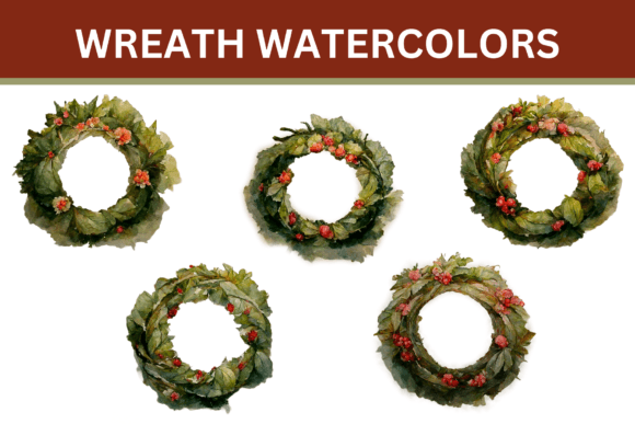 Watercolor Christmas Wreaths: 5 Festive Illustrations